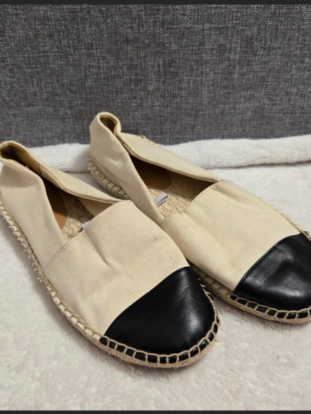 J. Crew Cream Canvas Espadrilles with Tan Insole